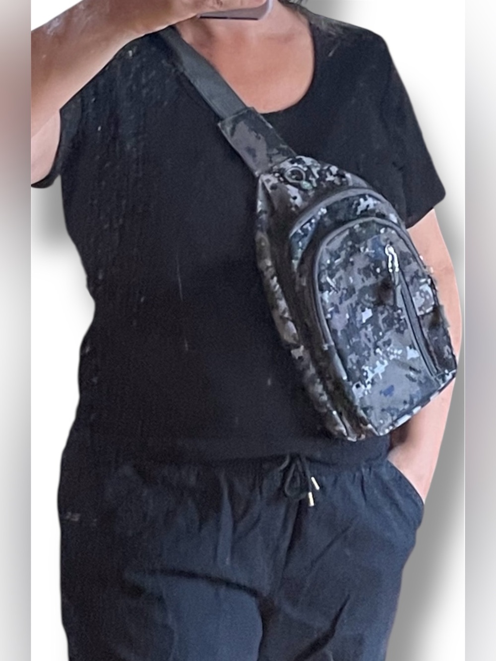 Cross body bag with camo military print